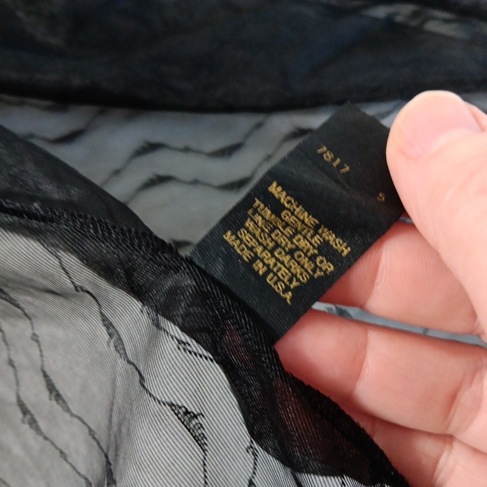 VINTAGE GOWN Negligee Medium BLACK‎ SHEER 100% NYLON LACE VAL MODE NICE SWEEP - Picture 9 of 12